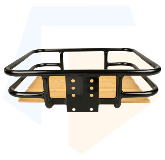 Dresco Voordrager Bagagedrager - Zwart Met Houten Inleg