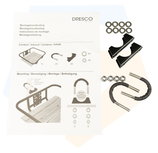 Dresco Voordrager Bagagedrager - Zwart Met Houten Inleg