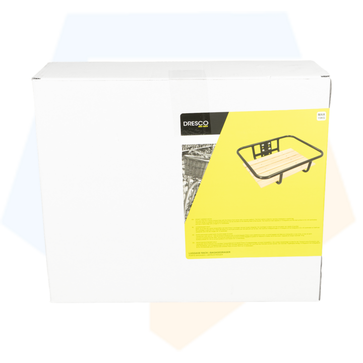 Dresco Voordrager Bagagedrager - Zwart Met Houten Inleg