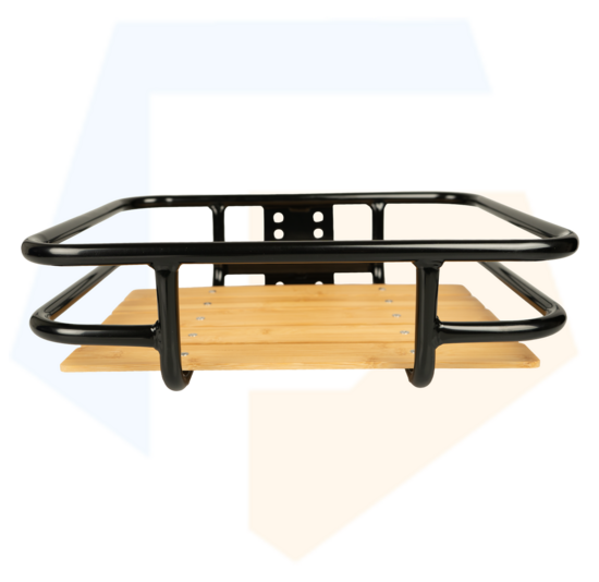 Dresco Voordrager Bagagedrager - Zwart Met Houten Inleg