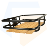 Dresco Voordrager Bagagedrager - Zwart Met Houten Inleg