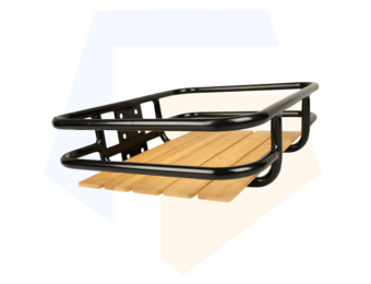 Dresco Voordrager Bagagedrager - Zwart Met Houten Inleg