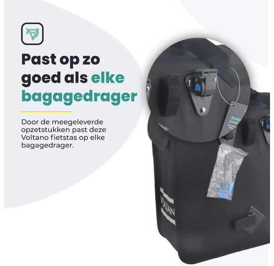 Voltano Voorgevormde Enkele Fietstas / Pakaftas - Zwart - 17L