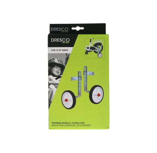 Dresco Zijwieltjes - Kinderfiets - 12 / 16 Inch - Wit