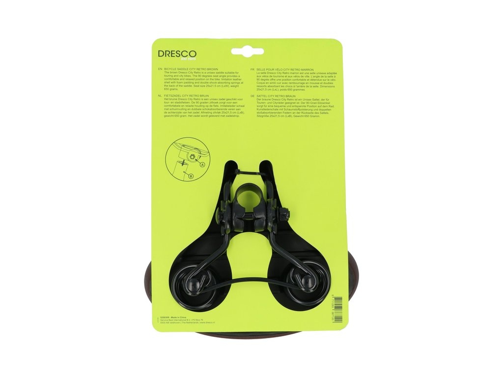 Dresco City Fietszadel - Retro - Bruin