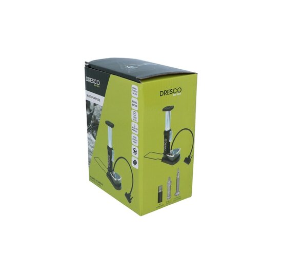 Dresco Voetpomp - Voor Alle Fietsventiellen - Pompslang 40 CM -Zwart