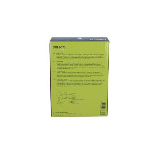 Dresco Voetpomp - Voor Alle Fietsventiellen - Pompslang 40 CM -Zwart