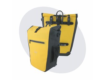 Voltano Luxe E-bike Fietstas 28L - Geel / Zwart - Pakaftas Met Laptop vak - 100% Waterdicht