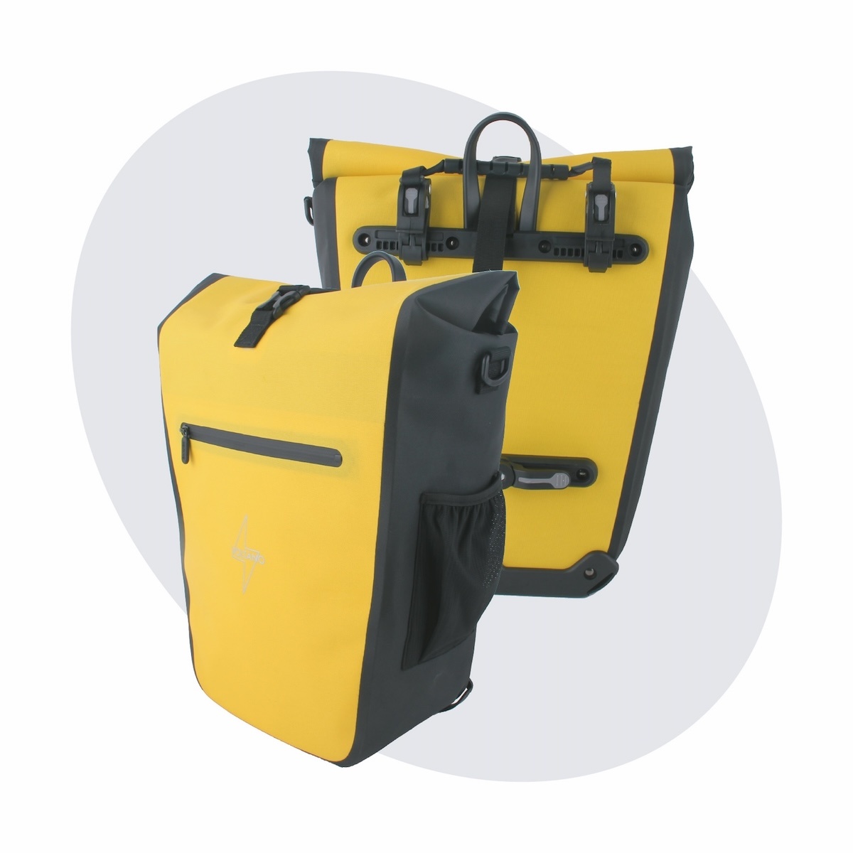 Voltano Luxe E-bike Fietstas 28L - Geel / Zwart - Pakaftas Met Laptop vak - 100% Waterdicht