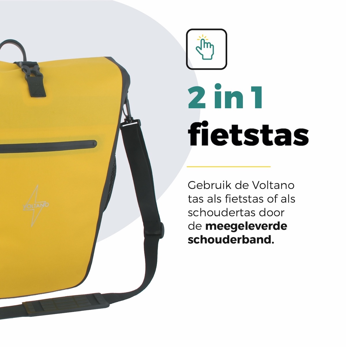 Voltano Luxe E-bike Fietstas 28L - Geel / Zwart - Pakaftas Met Laptop vak - 100% Waterdicht