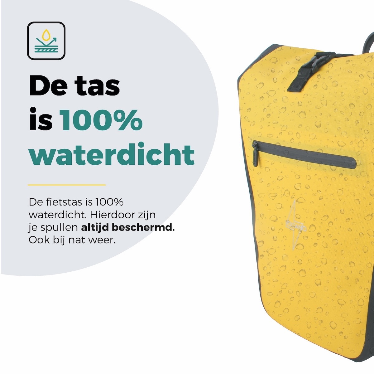 Voltano Luxe E-bike Fietstas 28L - Geel / Zwart - Pakaftas Met Laptop vak - 100% Waterdicht