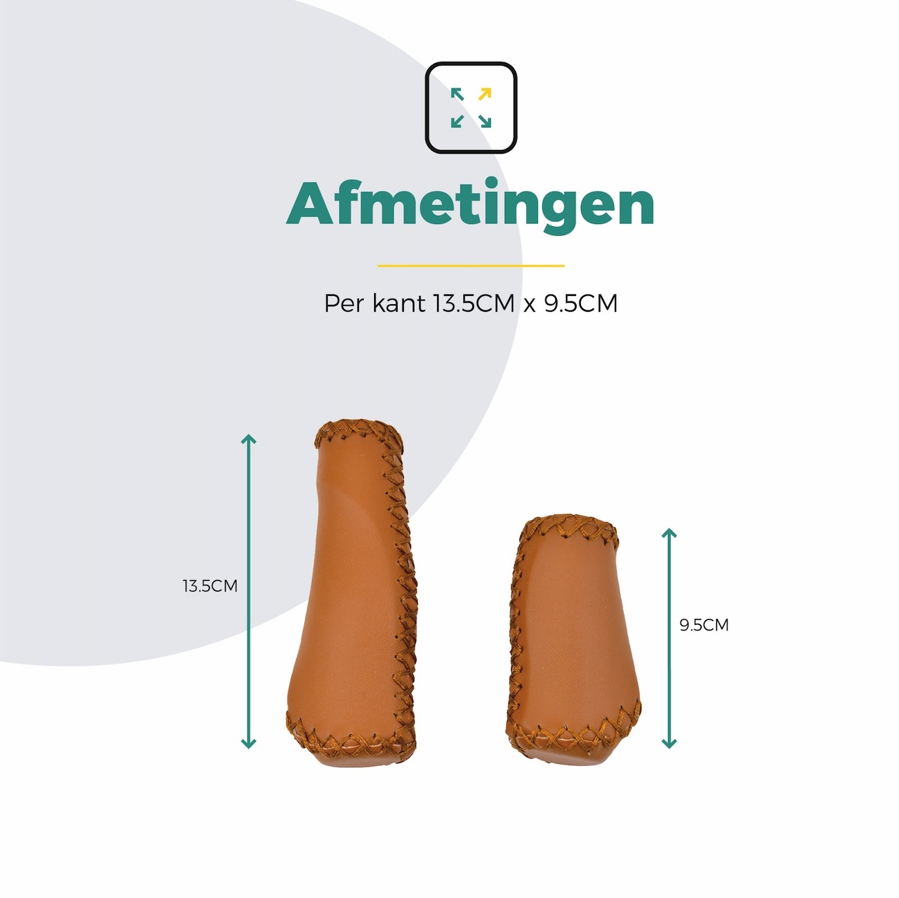 Voltano Leren Handvatten Fiets Bruin - Ergonomisch