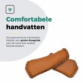 Voltano Leren Handvatten Fiets Bruin - Ergonomisch