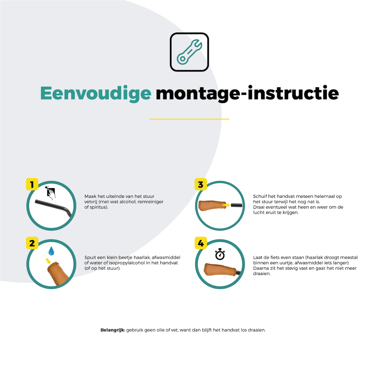 Voltano Leren Handvatten Fiets Bruin - Ergonomisch