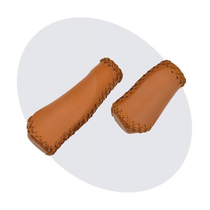 Voltano Leren Handvatten Fiets Bruin - Ergonomisch