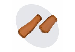 Voltano Leren Handvatten Fiets Bruin - Ergonomisch