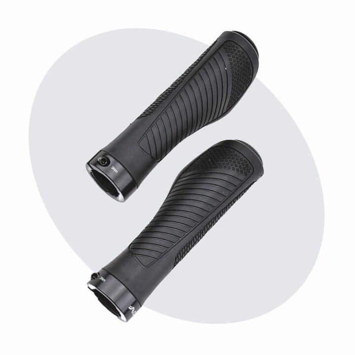 Voltano Ergonomische Fietshandvatten Zwart - 132 / 132 MM