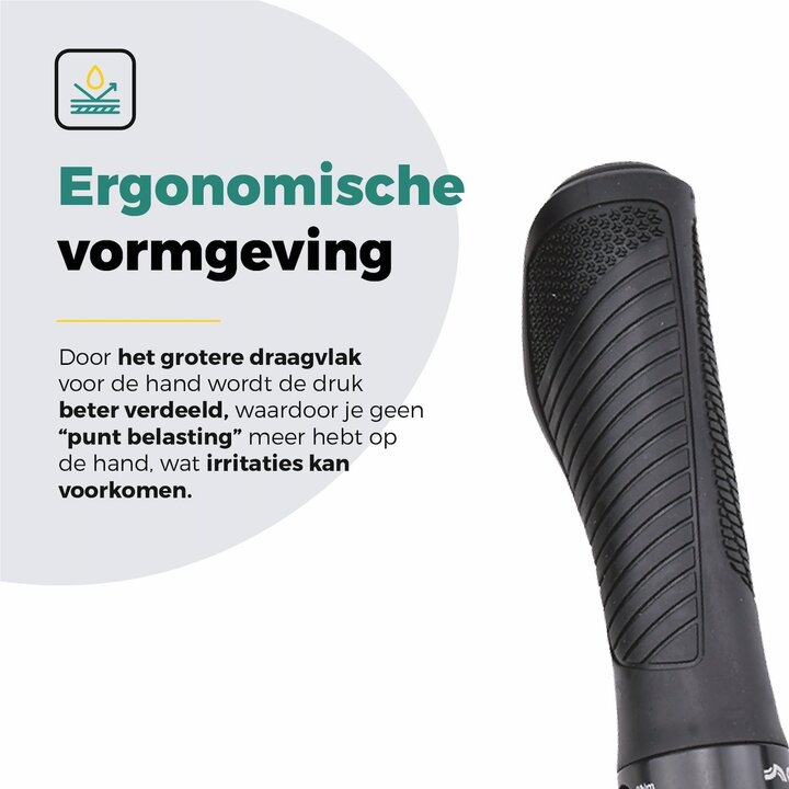Voltano Ergonomische Fietshandvatten Zwart - 132 / 132 MM