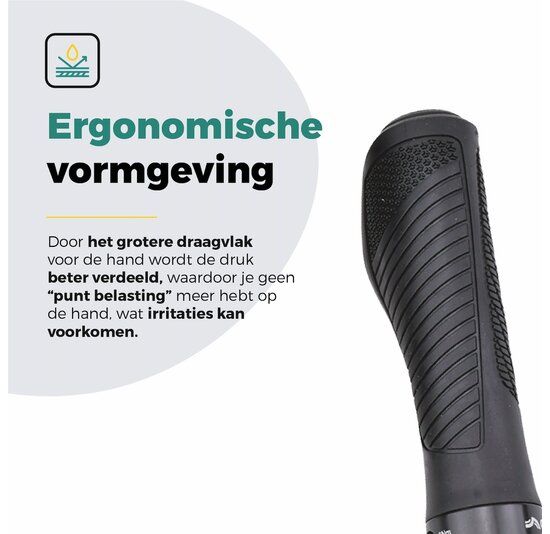 Voltano Ergonomische Fietshandvatten Zwart - 132 / 132 MM