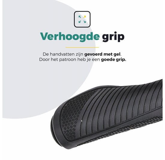 Voltano Ergonomische Fietshandvatten Zwart - 132 / 132 MM