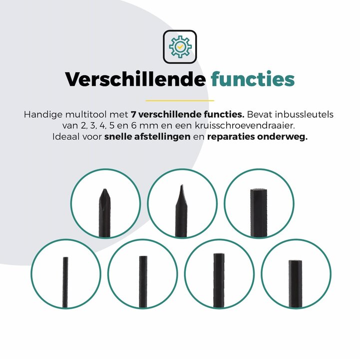 Voltano Multitool Gereedschap 7 Functies - Zwart - Inbus en Kruis