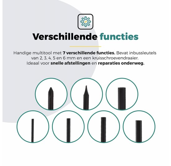 Voltano Multitool Gereedschap 7 Functies - Zwart - Inbus en Kruis