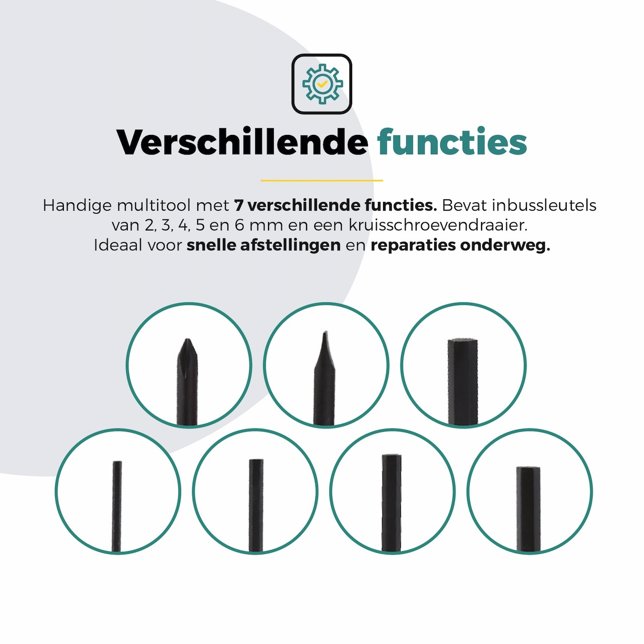 Voltano Multitool Gereedschap 7 Functies - Zwart - Inbus en Kruis