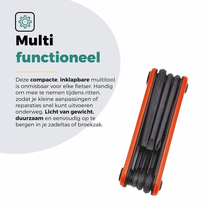 Voltano Multitool Gereedschap 7 Functies - Zwart - Inbus en Kruis