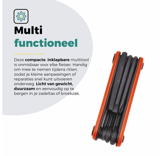 Voltano Multitool Gereedschap 7 Functies - Zwart - Inbus en Kruis