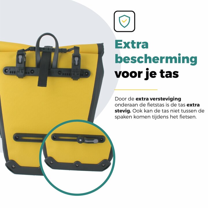 Voltano Luxe E-bike Fietstas 28L - Geel / Zwart - Pakaftas Met Laptop vak - 100% Waterdicht