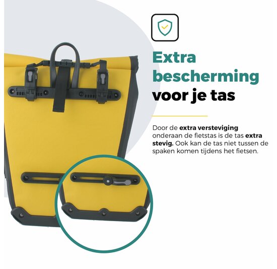 Voltano Luxe E-bike Fietstas 28L - Geel / Zwart - Pakaftas Met Laptop vak - 100% Waterdicht