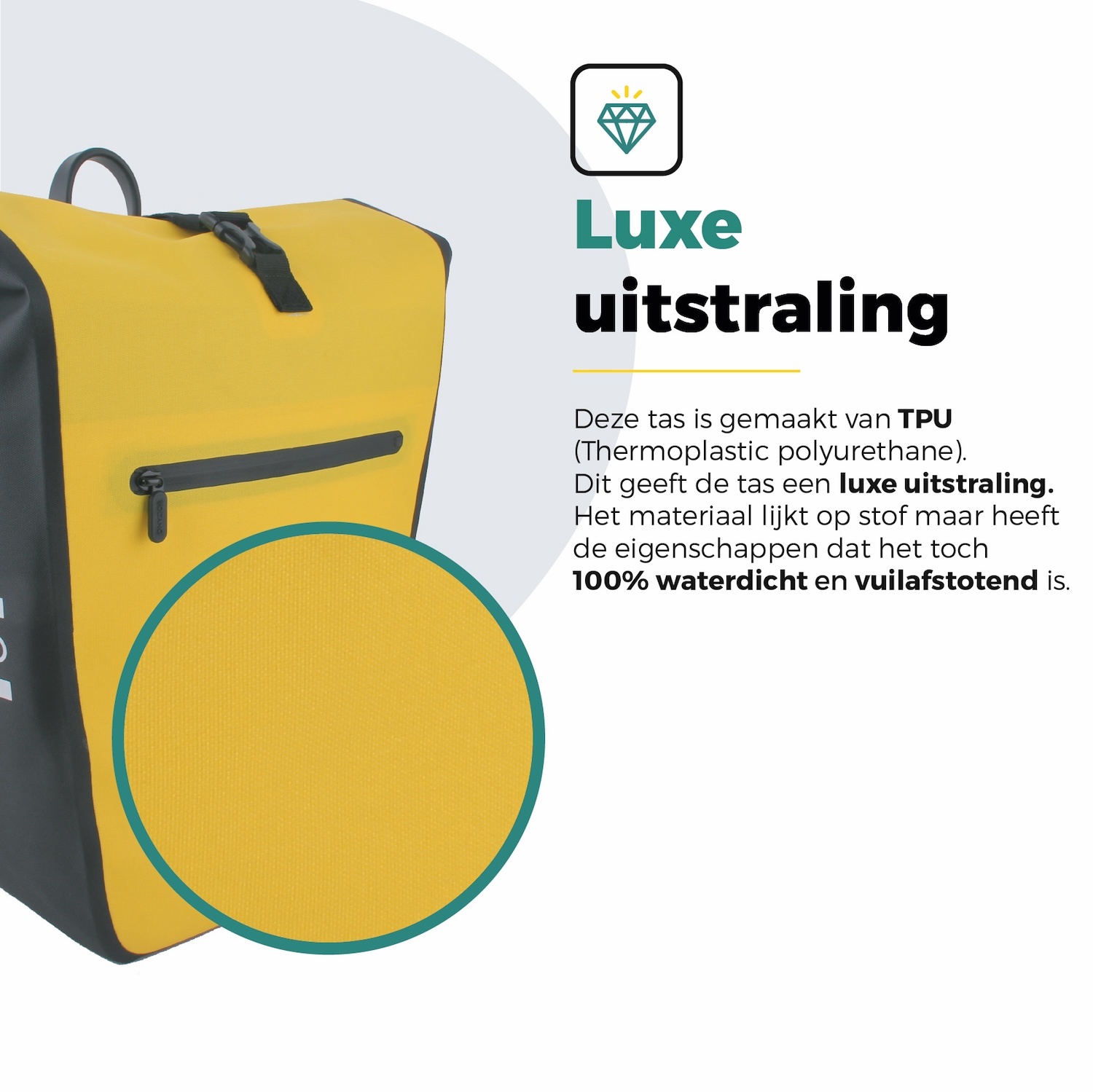 Voltano Luxe E-bike Fietstas 28L - Geel / Zwart - Pakaftas Met Laptop vak - 100% Waterdicht