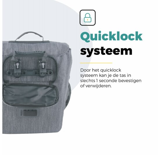 Voltano Equal E-bike Enkele Fietstas  25L - Donkergrijs - Laptopvak - Waterdicht