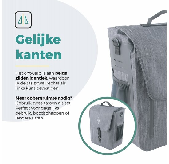 Voltano Equal E-bike Enkele Fietstas  25L - Donkergrijs - Laptopvak - Waterdicht