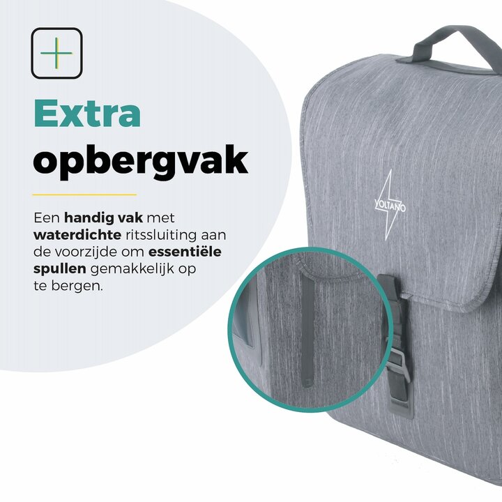 Voltano Equal E-bike Enkele Fietstas  25L - Donkergrijs - Laptopvak - Waterdicht