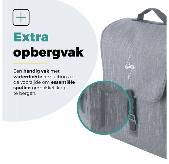 Voltano Equal E-bike Enkele Fietstas  25L - Donkergrijs - Laptopvak - Waterdicht
