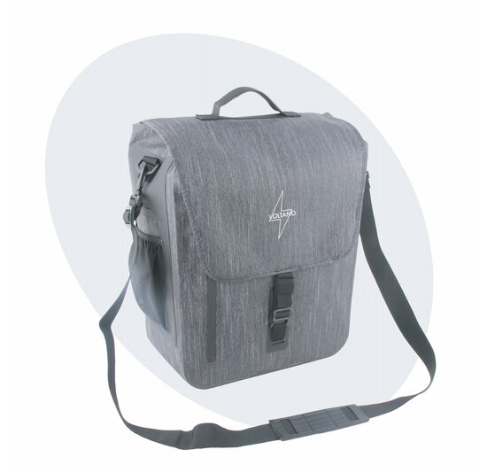 Voltano Equal E-bike Enkele Fietstas  25L - Donkergrijs - Laptopvak - Waterdicht