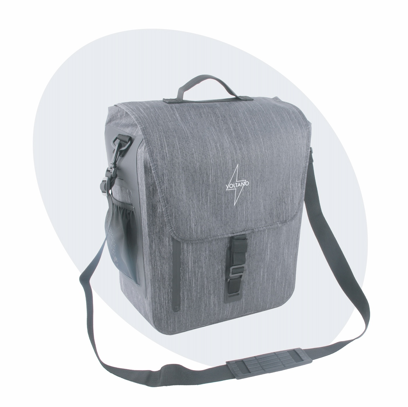 Voltano Equal E-bike Enkele Fietstas  25L - Donkergrijs - Laptopvak - Waterdicht