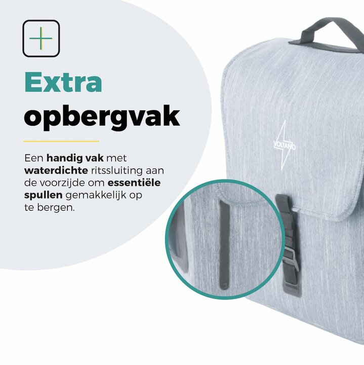 Voltano Equal E-bike Enkele Fietstas 25L - Ice Blauw - Laptopvak - Waterdicht