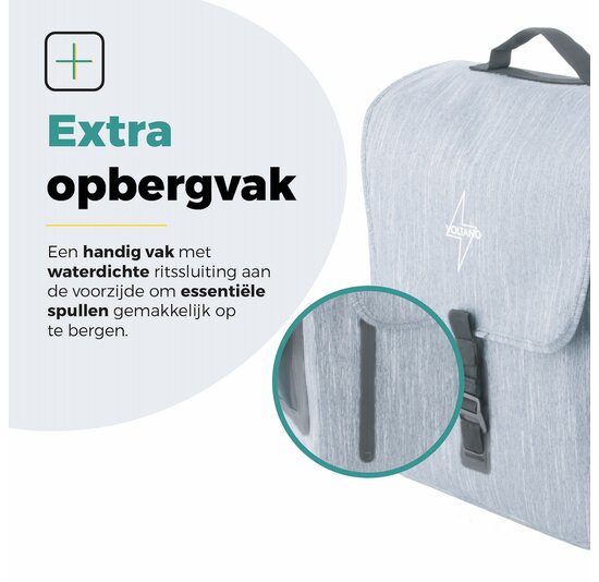 Voltano Equal E-bike Enkele Fietstas 25L - Ice Blauw - Laptopvak - Waterdicht