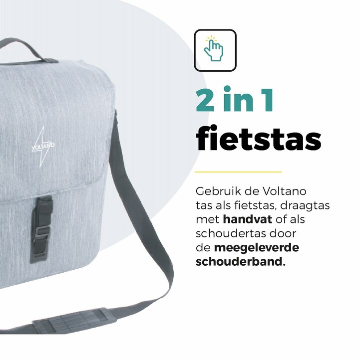 Voltano Equal E-bike Enkele Fietstas 25L - Ice Blauw - Laptopvak - Waterdicht