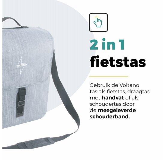 Voltano Equal E-bike Enkele Fietstas 25L - Ice Blauw - Laptopvak - Waterdicht