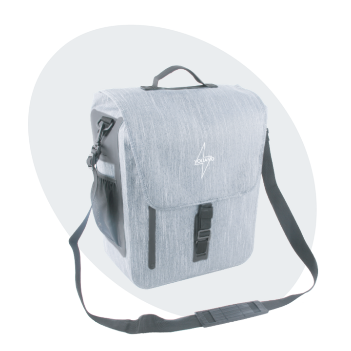 Voltano Equal E-bike Enkele Fietstas 25L - Ice Blauw - Laptopvak - Waterdicht