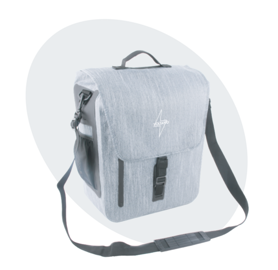 Voltano Equal E-bike Enkele Fietstas 25L - Ice Blauw - Laptopvak - Waterdicht