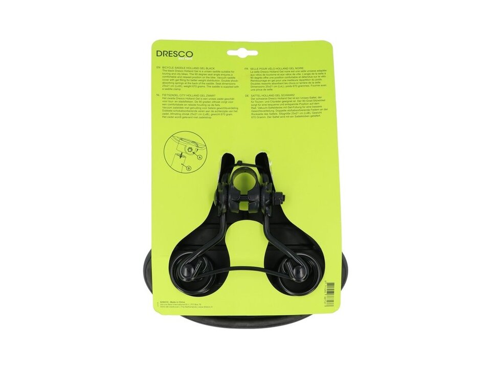 Dresco City Holland Fietszadel - Gelzadel - Zwart