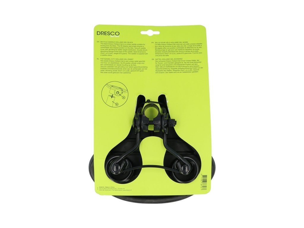 Dresco City Holland Fietszadel - Gelzadel - Zwart