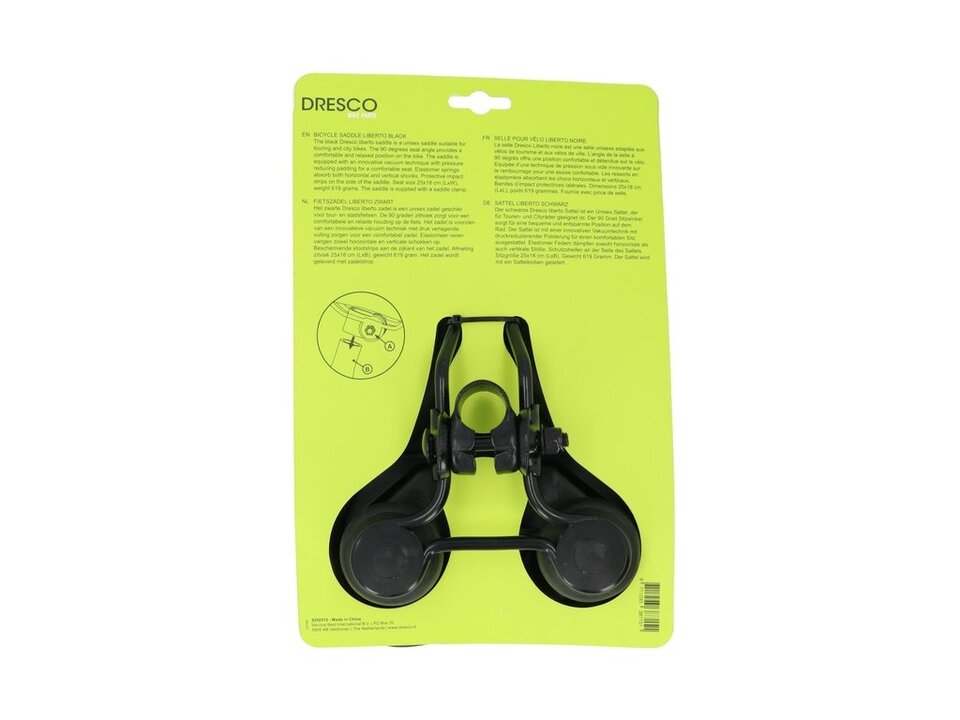 Dresco Liberto Fietszadel - Unisex - Zwart