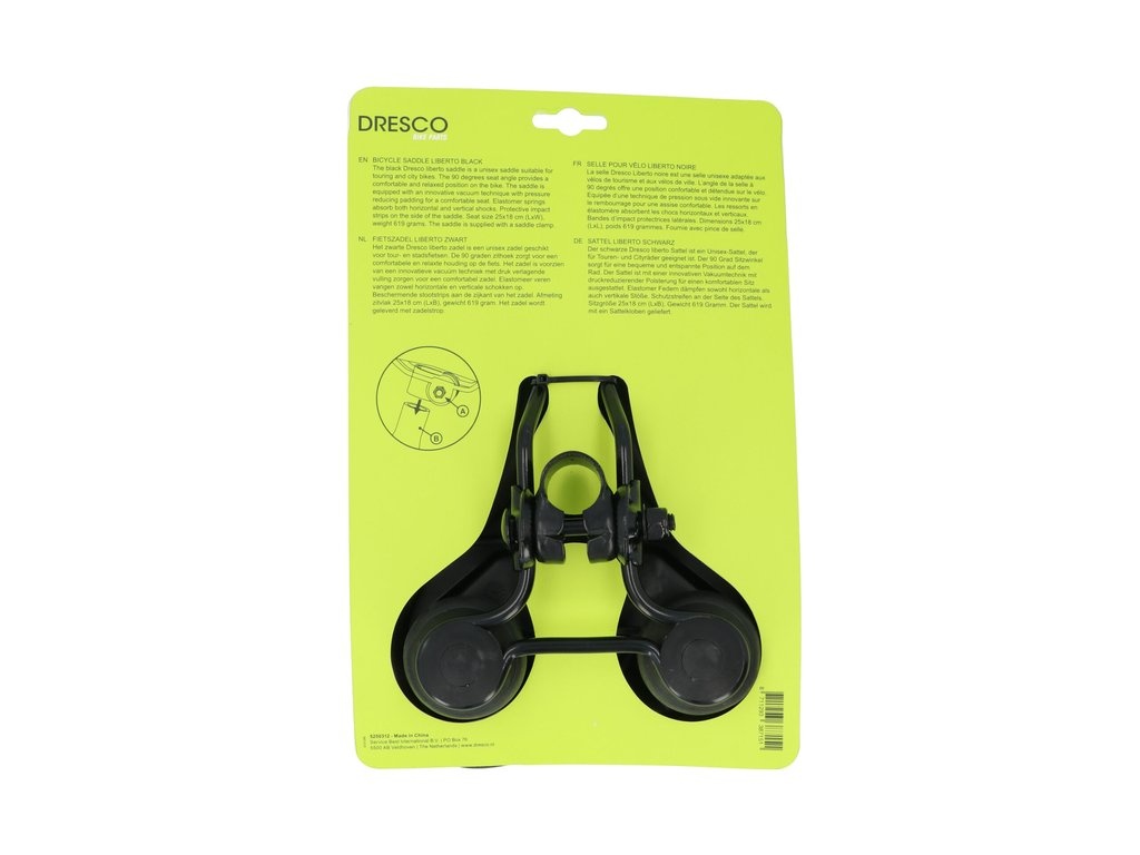 Dresco Liberto Fietszadel - Unisex - Zwart