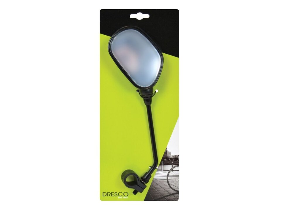 Dresco Fietsspiegel - Met Reflector - Links - Zwart