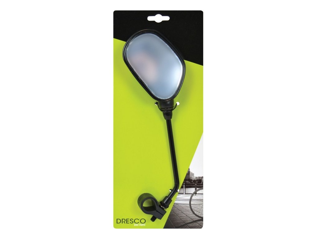 Dresco Fietsspiegel - Met Reflector - Links - Zwart